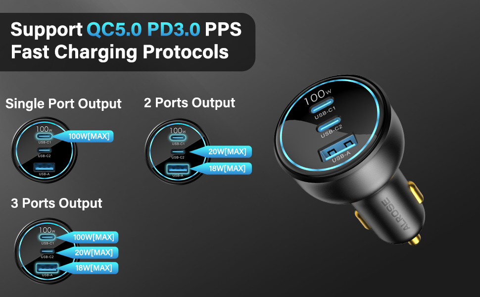 Support QC5.0 PD3.0 PPS Fast Charging Protocols