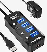 Powered USB Hub, atolla 4-Port USB 3.0 Hub with 4 USB 3.0 Data Ports and 1 USB Smart Charging Por...