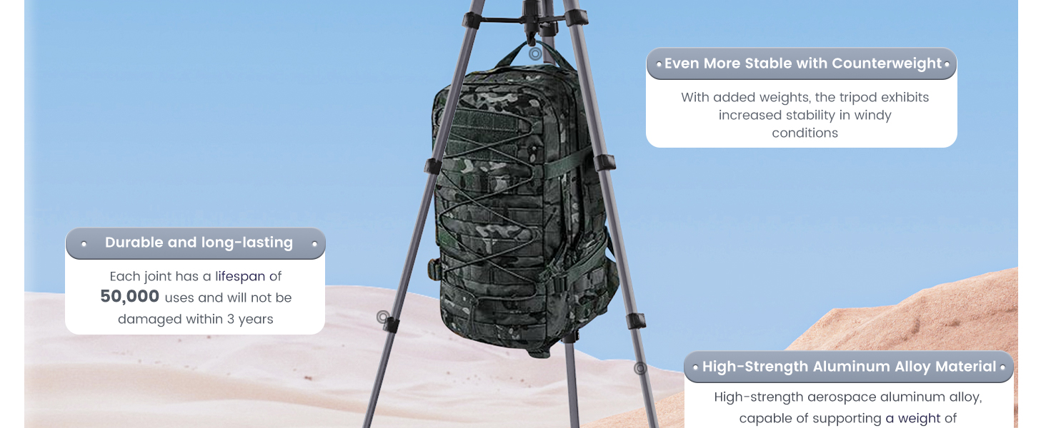 tripod character, 74 inch, aluminium alloy