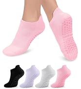 GAOYUESOX Pilates Socks with Grips for Women Non Slip Grip Socks for Barre, Ballet, Barefoot, Ant...