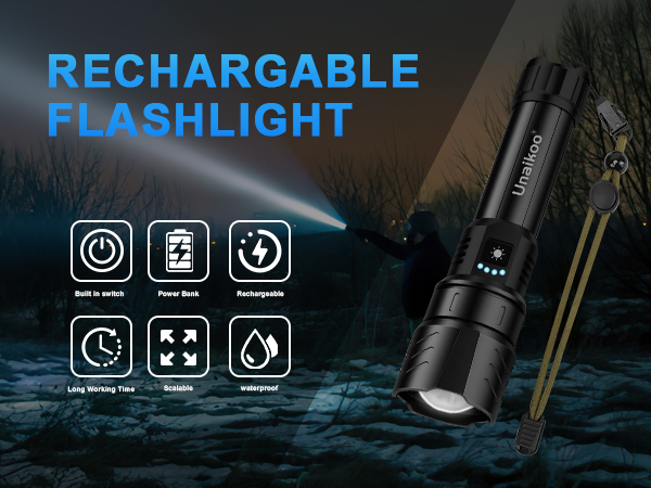 Flashlight rechargeable flashlights tactical flashlight high lumens laser aurora flash light