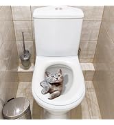Cartoon Toilet Seat Lid Sticker Cute Cat Waterproof Self-Adhesive Removable Toilet Lid Decal Bath...