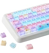 KiiBOOM Cute Cat Keycaps Set, Mao Profile, PBT/PC Keycap for MX Switches Mechanical Keyboard, Com...