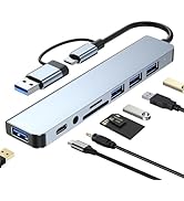 USB C Hub USB Splitter 8 in 1 USB Extender with 4 USB Port 1 USBC TF/SD Card Reader 3.5mm Audio O...