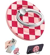 Lotadilo for Magnetic Phone Ring Holder Compatible with MagSafe for Women Girls - Cute PK Grid De...