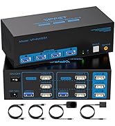 8K@60Hz HDMI KVM Switch 3 Monitors 2 Computers 4K@120Hz USB 3.0 KVM Switches for 2 PC Share Tripl...