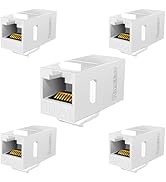 PBAEGAV CAT6 RJ45 Keystone Couplers,5 Pack UTP Ethernet Keystone Jack Female to Female for Cat6/C...