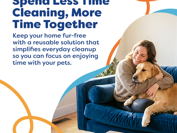 Pet Hair Removal Tool w/Fur Trapping Compartment and Detachable Handle