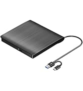 ROOFULL External CD DVD +/-RW Drive USB 3.0 & USB-C Portable CD/DVD ROM Player Burner Reader Writ...