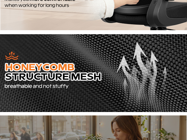 2026 office chair with breathable back support and seat cushion