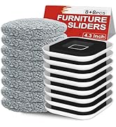 Kiss Core New Upgrade Furniture Movers Sliders, 8+8 Pack 4.3" Multi-Surface Furniture Sliders wit...