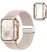 Butifacion Magnetic Braided Band Compatible for Apple Watch Bands and Bling Case 40mm 41mm 44mm 4...