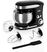 Stand Mixer, 3.4QT Tilt-Head Food Mixer, 6+P Speed Kitchen Mixer for Daily Use with Egg Whisk, Do...