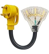 GZJoSum 30 Amp to 110V RV Distribution Adapter Cord, 30 Amp to 20 Amp Adapter, NEMA TT-30P Male t...