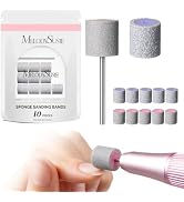 MelodySusie 10 Pcs Nail Drill Bits Sponge Nail Sanding Bands for Natural Nails, 120 &amp; 240 Grit fo...