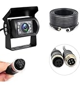 CAMECHO Bus Truck Vehicle Backup Cameras with 10M Car Video Extension Cable 4-Pin Aviation Connec...