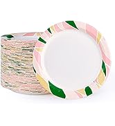 FOCUSLINE 8.375 Inch Paper Plates 360 Pack, Disposable Paper Plates Bulk 360 Count, Soak-Proof &amp; ...