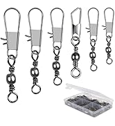 DONQL Swivels Fishing Tackle, Barrel Swivel 200pcs, 3 Way Swivel Fishing Stainless Steel, Availab...