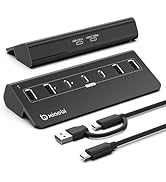 USB C Hub,Powered USB Hub with 5V 3A Power Adapter, 10Gbps USB Splitter with 4 USB-A and 3 USB-C ...