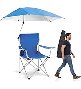 Beach Chair with UPF 50+ Adjustable Umbrella, Outdoor Folding Beach Chairs for Adults with Cup Ho...