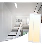 LEONLITE 3CCT 120V 1x4FT LED Flat Panel Light, Surface Mount Ceiling Light, 46W/40W/30W, 4600LM, ...