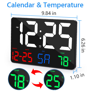 calendar &amp;amp; temperature digital wall calendar