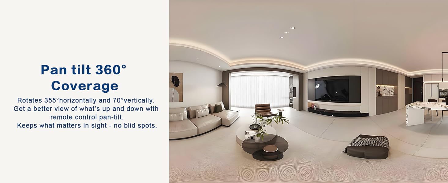 indoor camera wireless with pan tilt 360°