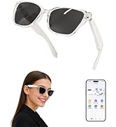 SIHUADON Bluetooth Translation Smart Glasses, Bluetooth Sunglasses with Transparent Frame UV400 L...