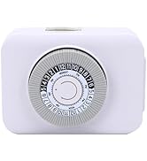 Mulcort Indoor Mechanical Outlets Timer 24-Hour Programmable Plug-in Timer Switch Support 30-Minu...