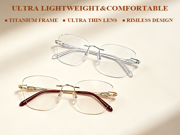 ultra lightweight rimless reading glasses