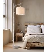 OYEARS Rustic Farmhouse Tree Trunk Floor Lamp Classic Country Wood Grain Resin Vintage 61.25" Sta...