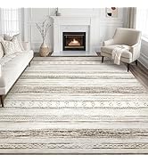 Area Rug Living Room Rugs - 9x12 Washable Large Soft Neutral Boho Moroccan Bohemian Farmhouse Rug...
