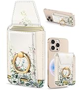 Shorogyt Compatible with Magsafe Wallet Magnetic Card Holder - Cute Phone Wallets with Ring Stand...