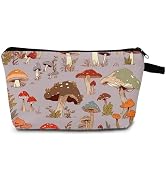 MoCaliduccious Mushroom Print Women Small Makeup Bag Mushroom Gift for Mushroom Lovers