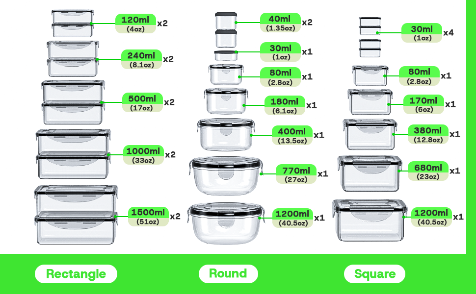 54 pcs Food Storage