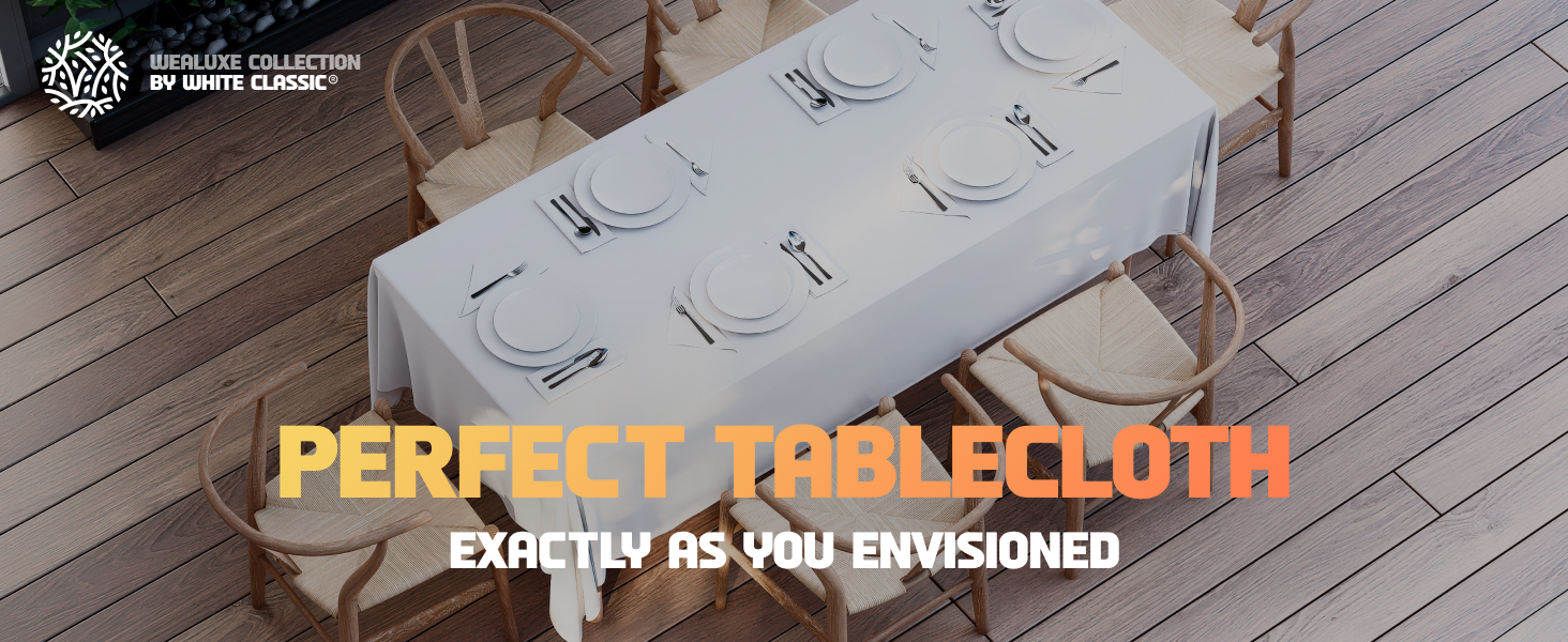Wealuxe white tablecloths 2 pack white table cloths for 6 foot rectangle tables white tablecloth