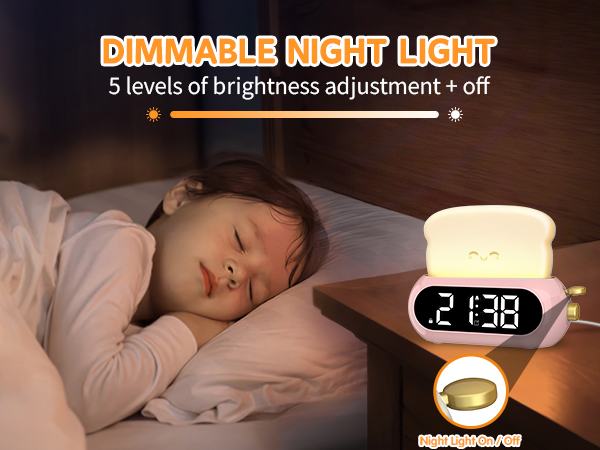 Night Light with 5 Adjustable Brightness