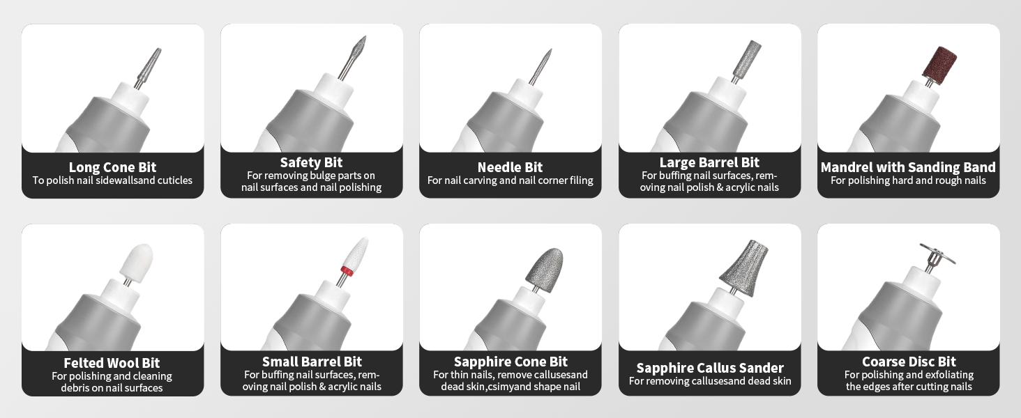 drill bits nail tech finger nail files for women manicure set women kit para uñas