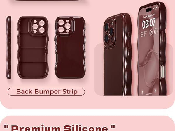 wave frame case wavy cute case beige case girly case Aesthetic Phone Case slim case thin case