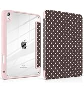 Polka Dot Case for iPad Air 5th/4th Generation 10.9 Inch 2022/2020, Clear Acrylic Back TPU Bumper...