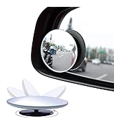 Blind Spot Mirror, AmFor Round HD Glass Convex Lens Frameless Adjustable Blind Spot Mirror for Al...