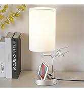 Dreamholder Touch Control USB Table Lamp, Upgraded 4-Way Dimmable Bedside Desk Lamp with USB C & ...