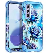 Miqala for Galaxy S21 FE 5G Case,Glow in The Dark Three Layer Heavy Duty Shockproof Full Body Pro...
