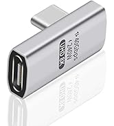 Duttek 90 Degree USB C to USB C Adapter, 240W Right Angle USB C Male to Female Adapter with 40Gbp...