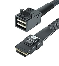 H!Fiber.com 2 Pack 12G Internal Mini SAS HD SFF-8643 to SFF-8643 Cable, 0.5m, 36 Pin, with Sideband,...