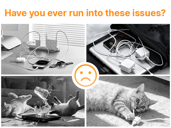 Retractable wall charger,Prevents pets from chewing,Easy cable management