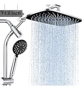 Veken 11.8 Inch Rain Shower with 6 Modes Handheld Water Spray,Upgraded 2-in-1 Slide Bar Shower He...