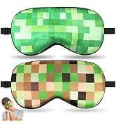 2 Pcs Sleep Mask for Kids Boys, Silk Eye Covers for Sleeping, Adjustable Strap &amp; Light Blocking D...