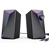 ROSON Computer Speakers, Gaming PC Speakers with Enhanced Bass and Volume Control, Stereo 2.0 USB...