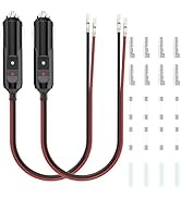 2 Pack 12V Fuse Cigarette Lighter Male Plug with 16 AWG Wire, Car Replacement Cigarette Lighter P...